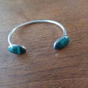 Sterling silver malachite bracelet